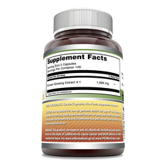 Ginseng Complex capsules displayed to represent 1000 mg per serving