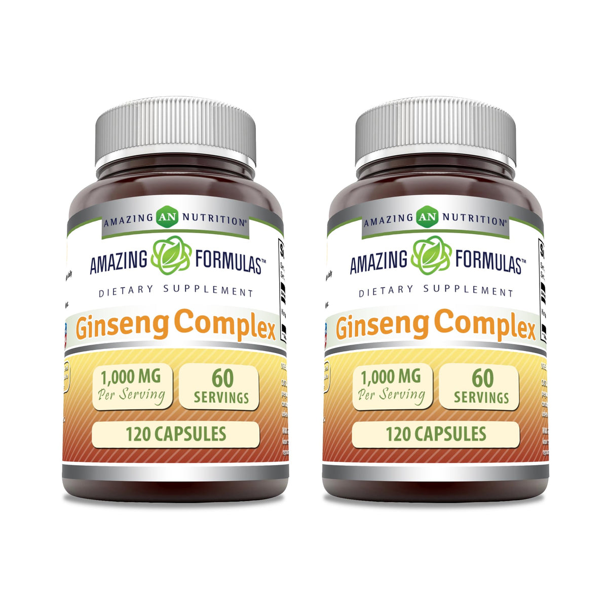 Label on bottle for Amazing Formulas Ginseng Complex 1000mg