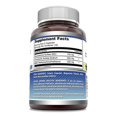 Close-up of supplement bottle label showing Non-GMO and Gluten-Free
