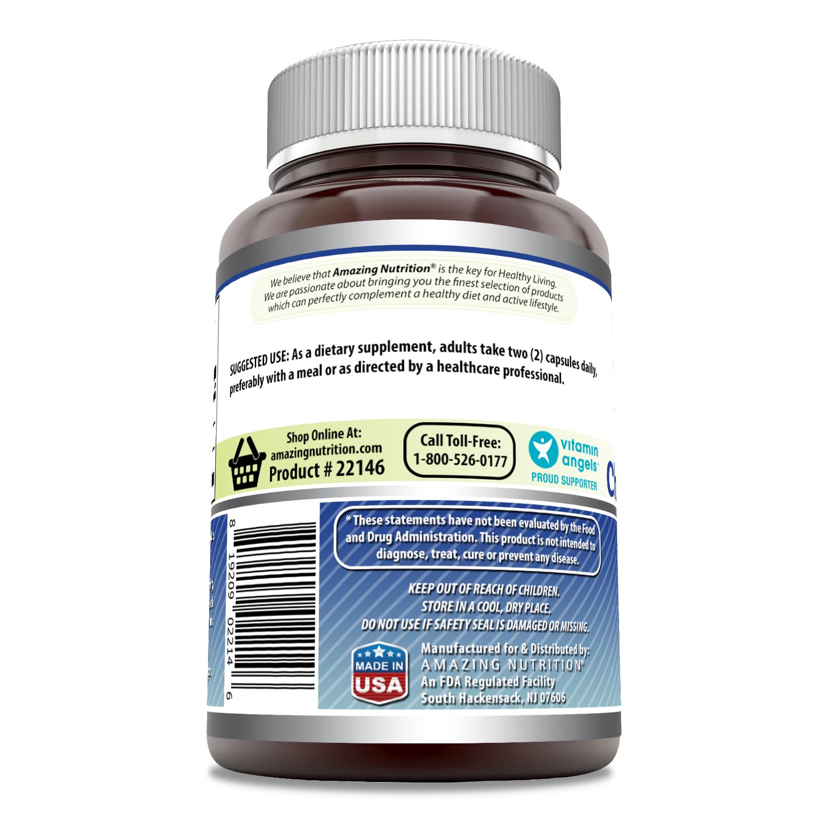Non-GMO, Gluten Free, Made in USA label for Amazing Formulas joint supplement