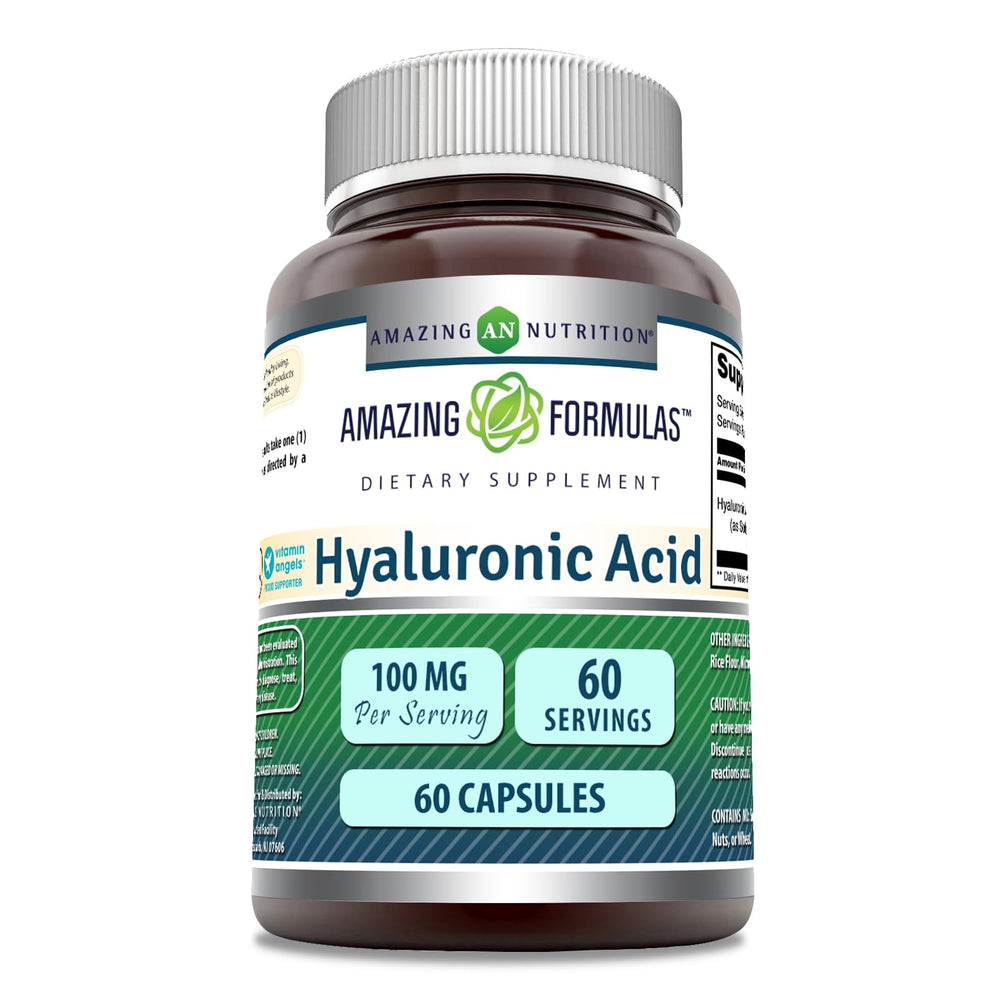 Amazing Formulas Hyaluronic Acid 100 mg capsules bottle label