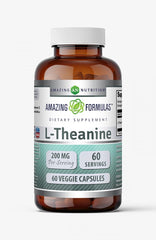 Bottle of Amazing Formulas L-Theanine 200 mg supplement
