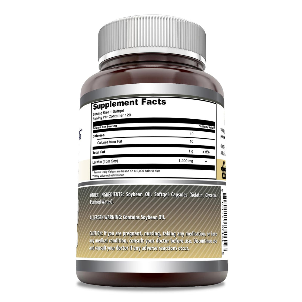 Lecithin 1200 mg Softgels close-up of bottle packaging