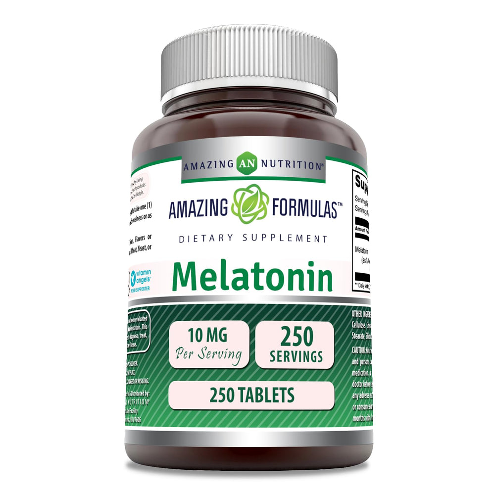 Amazing Formulas Melatonin 10 mg bottle with 250 tablets