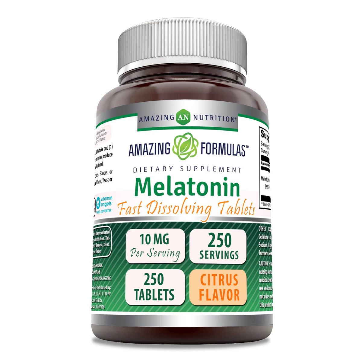 Amazing Formulas Melatonin Fast Dissolve 10 mg Citrus Flavor bottle front