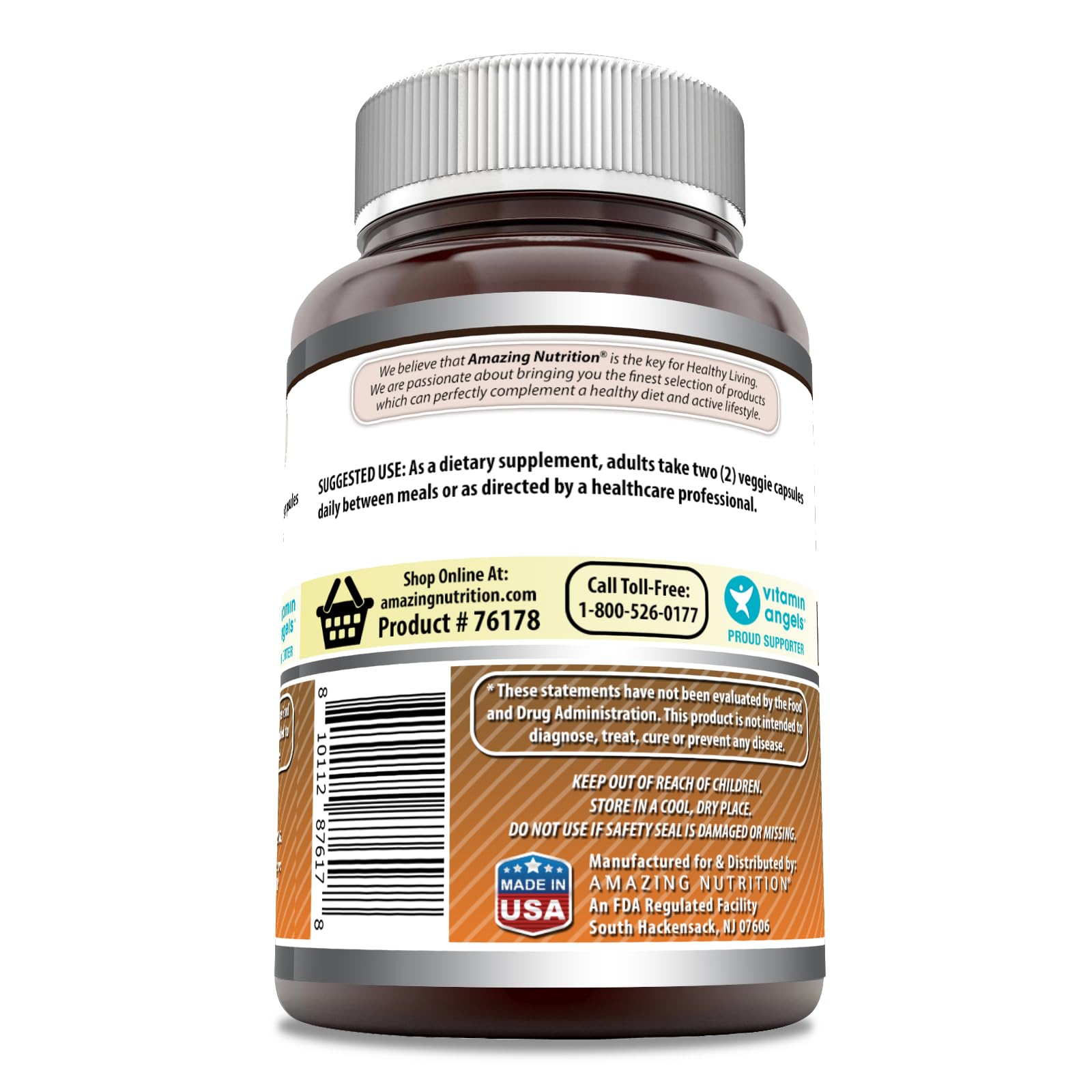 Nattokinase 100 mg veggie capsules bottle label close-up