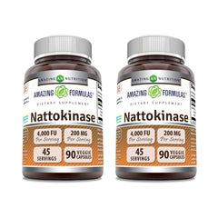 Amazing Formulas Nattokinase 100 mg Veggie Capsules bottle, 90 count, 2-pack