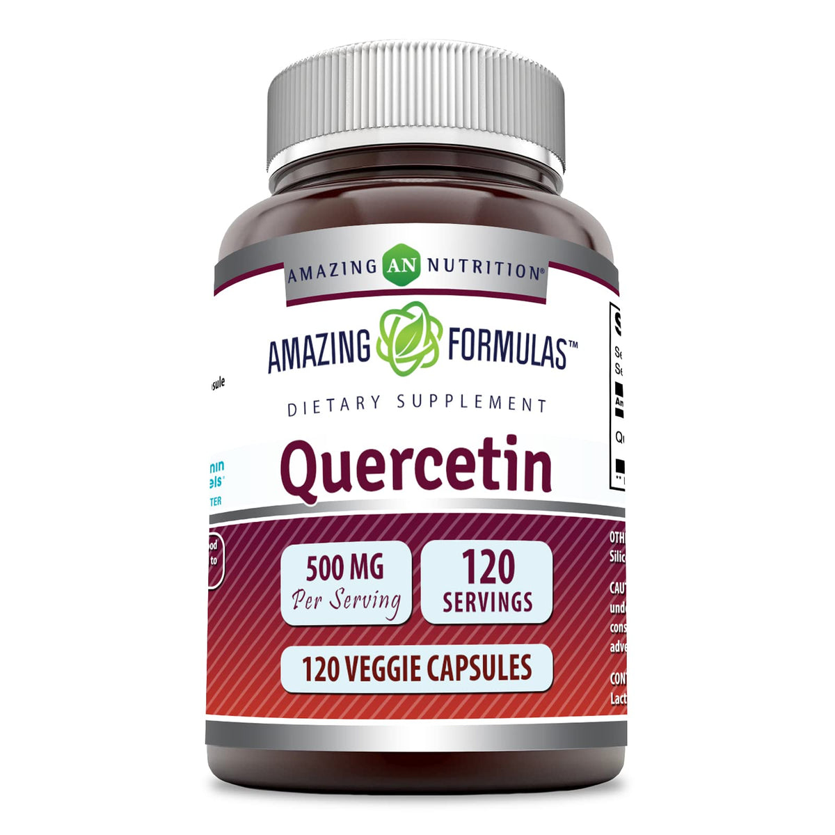 Amazing Formulas Quercetin 500mg bottle with 120 veggie capsules