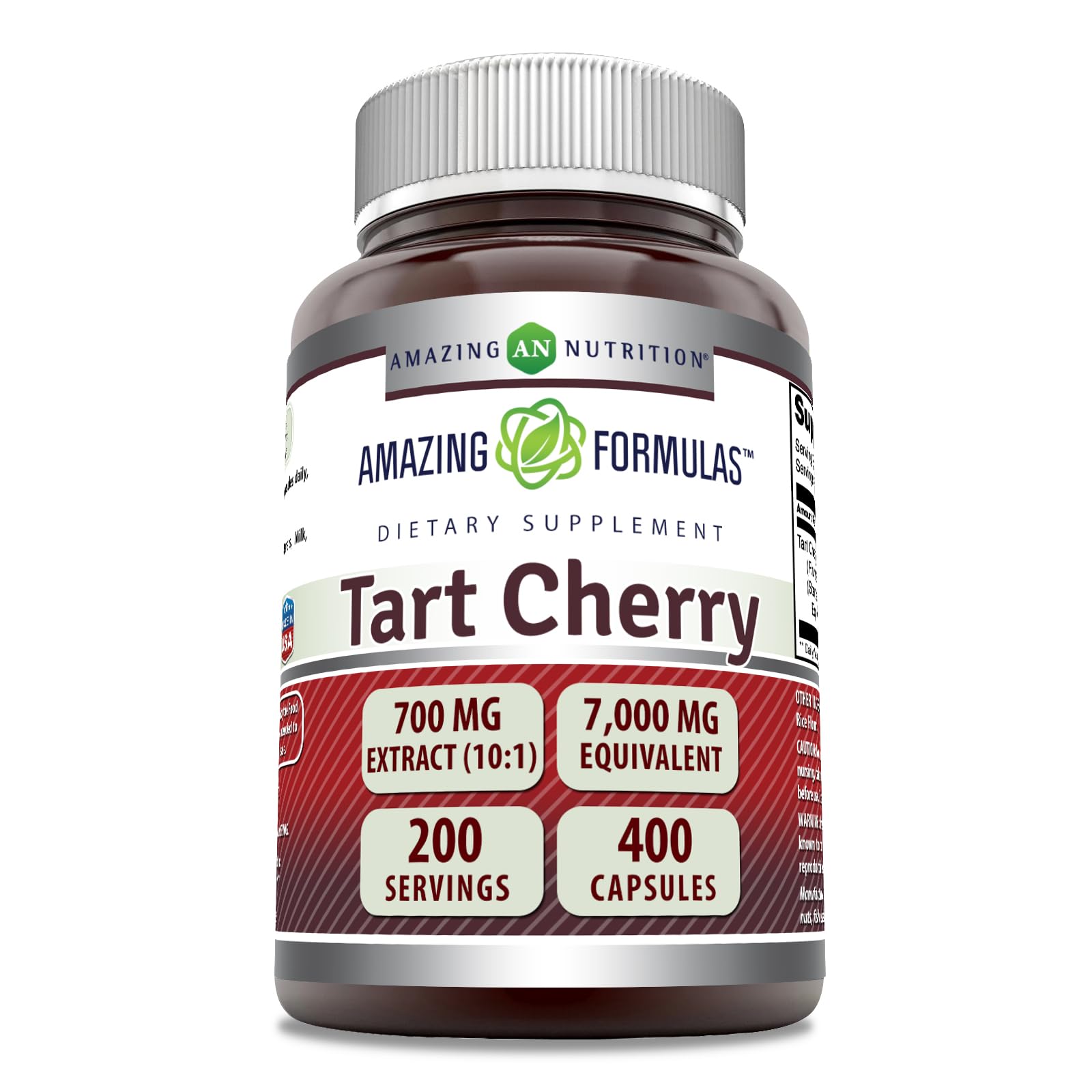 Bottle of Amazing Formulas Tart Cherry Extract 7000 mg per serving