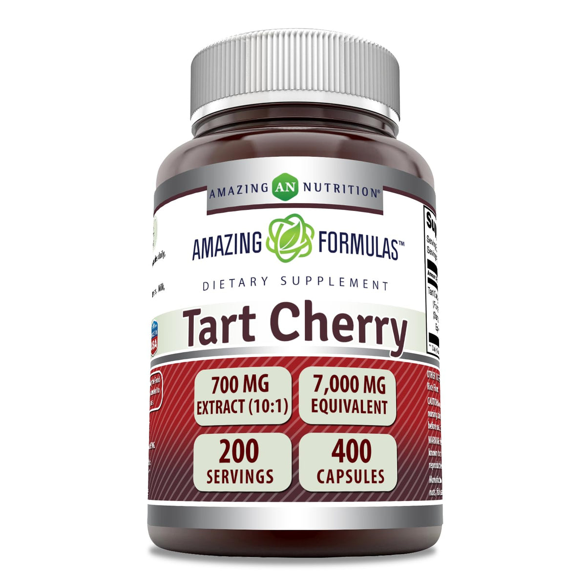 Bottle of Amazing Formulas Tart Cherry Extract 7000 mg per serving