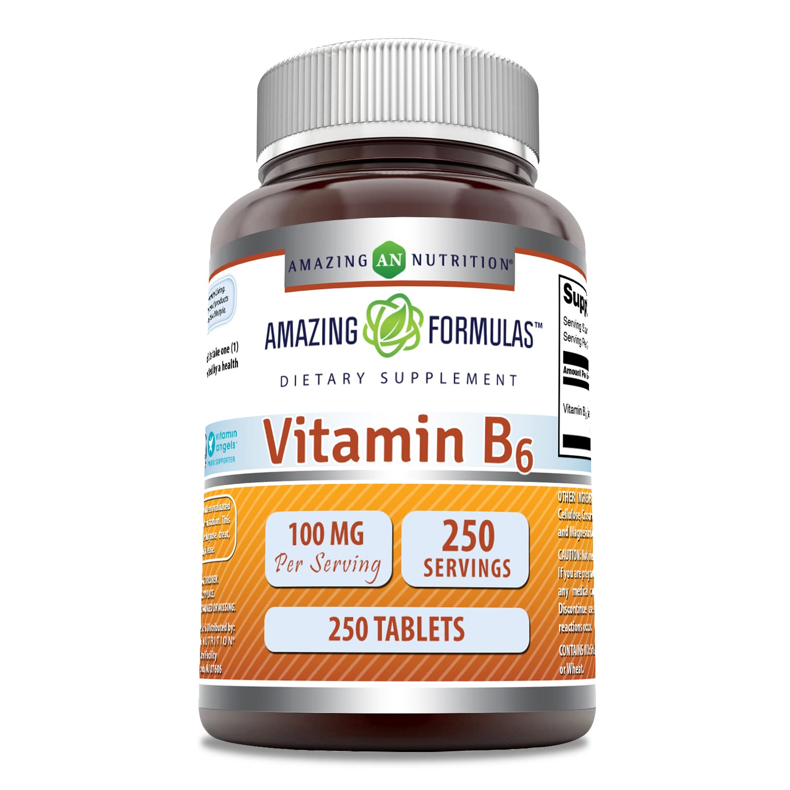 Amazing Formulas Vitamin B6 100 mg tablets bottle – 250 count