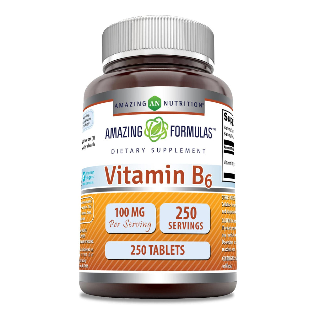 Amazing Formulas Vitamin B6 100 mg tablets bottle – 250 count