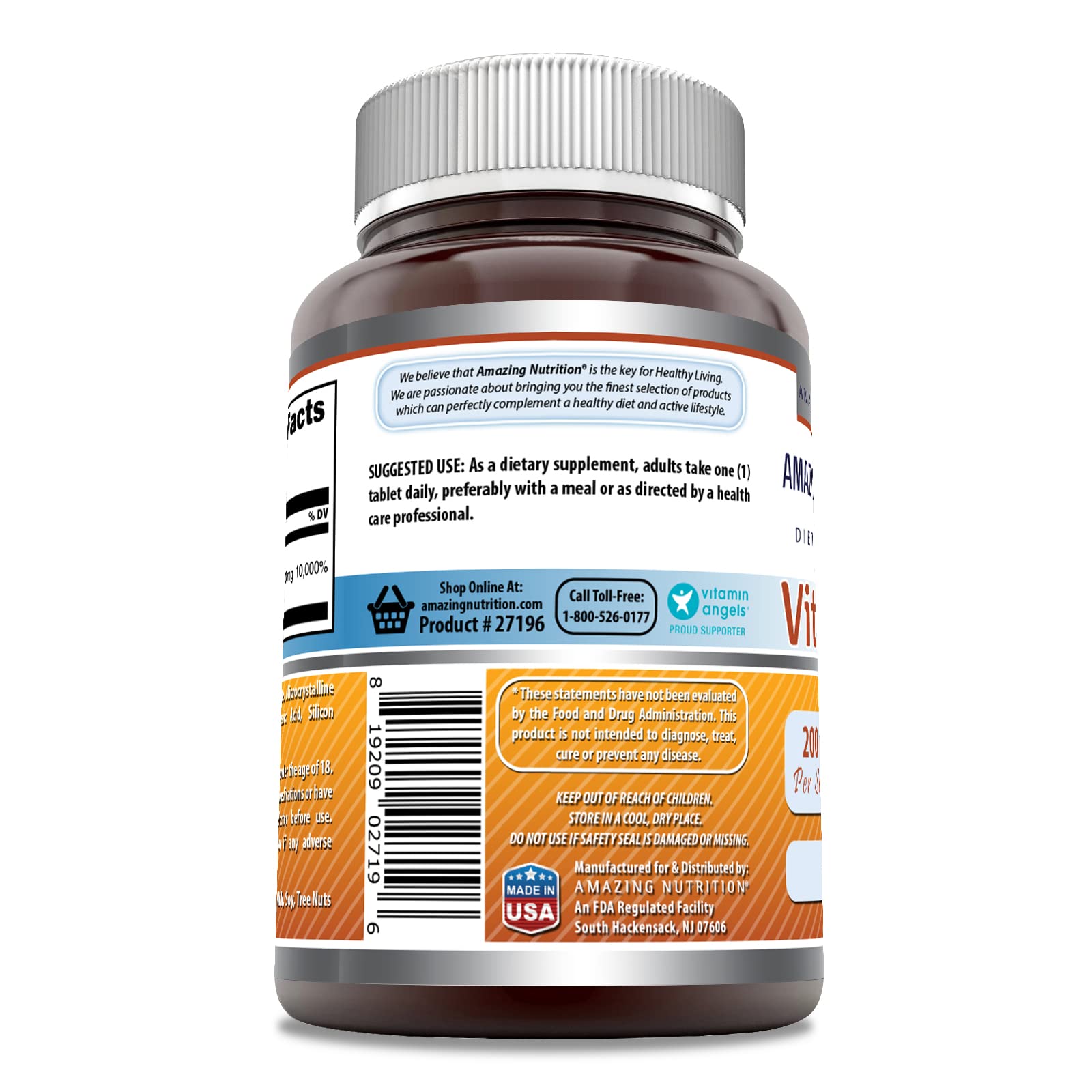 Vitamin B6 (Pyridoxine) 200mg bottle front view