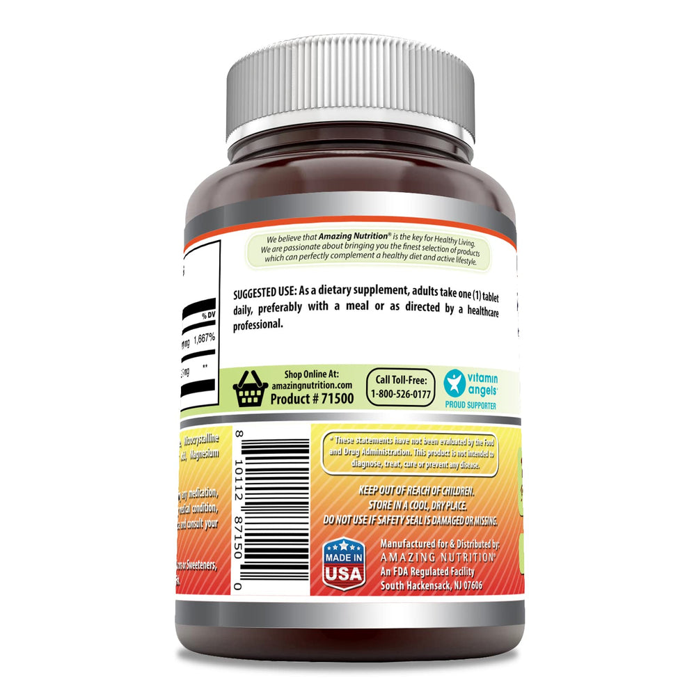 Made in USA packaging for Amazing Formulas Vitamin C with Rose Hips 1000 mg tablets