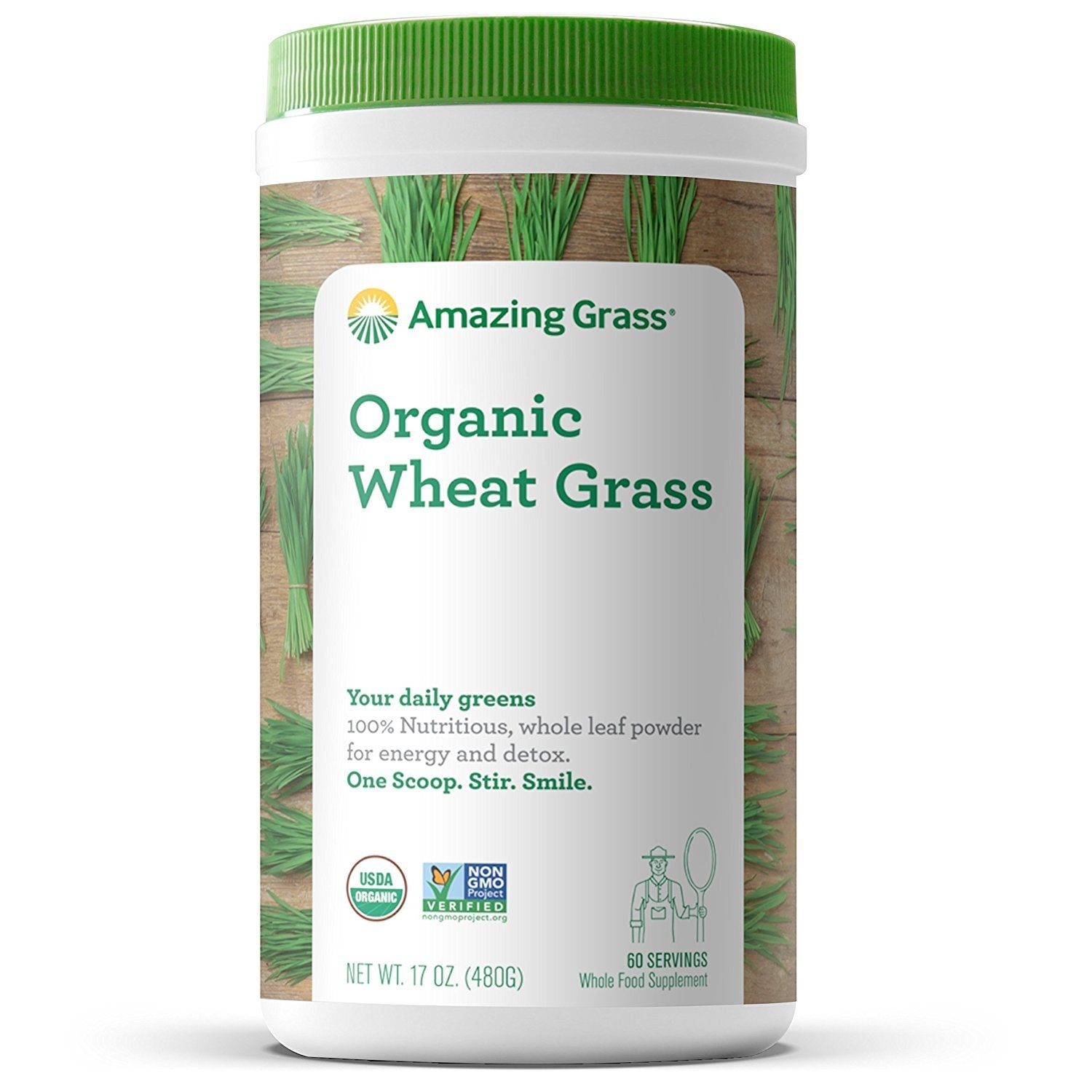 Organic Wheat Grass Powder – Whole-Leaf, 60 Servings, 100% Organic