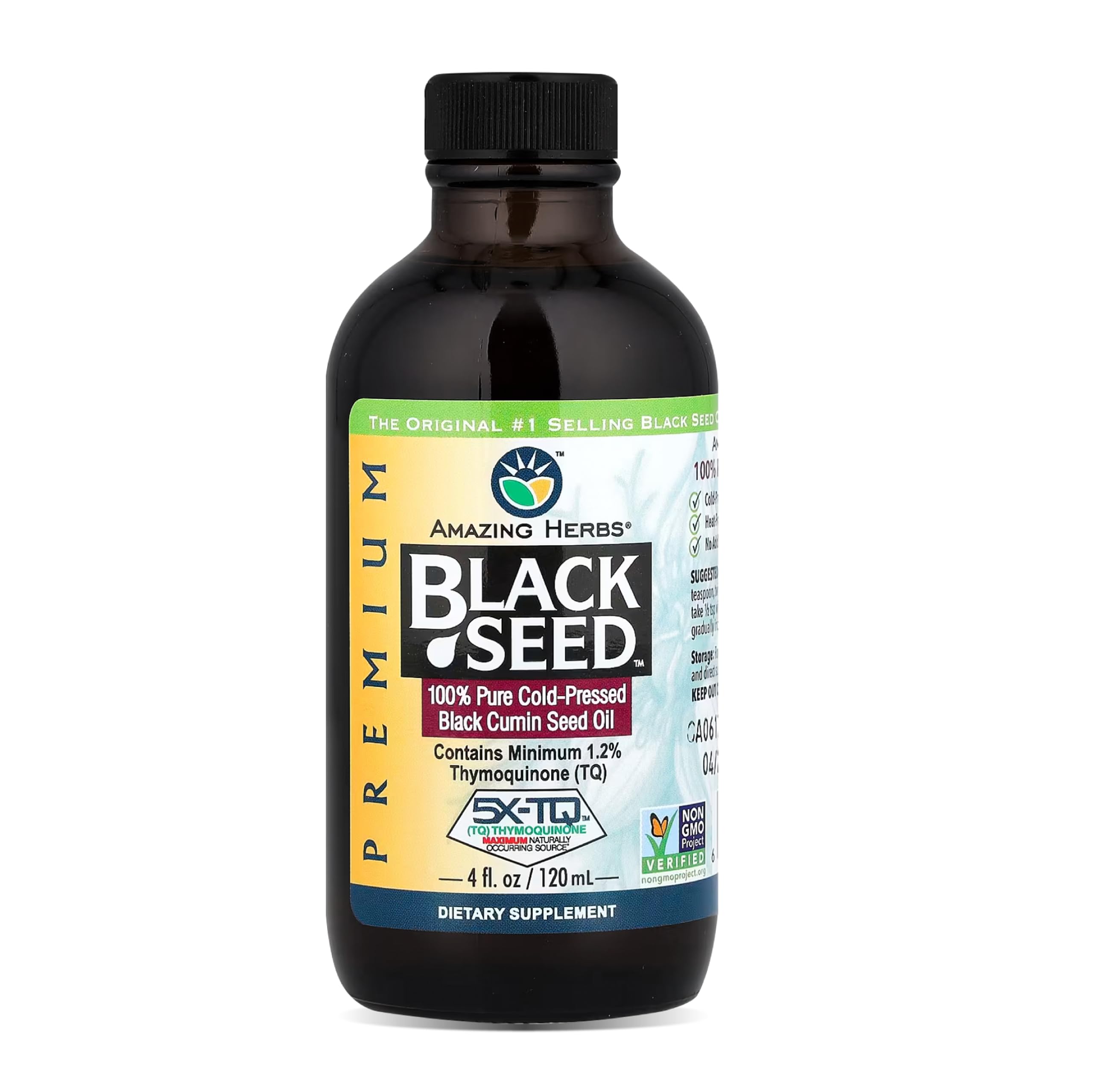 Amazing Herbs Black Seed Oil bottle 4 oz front view