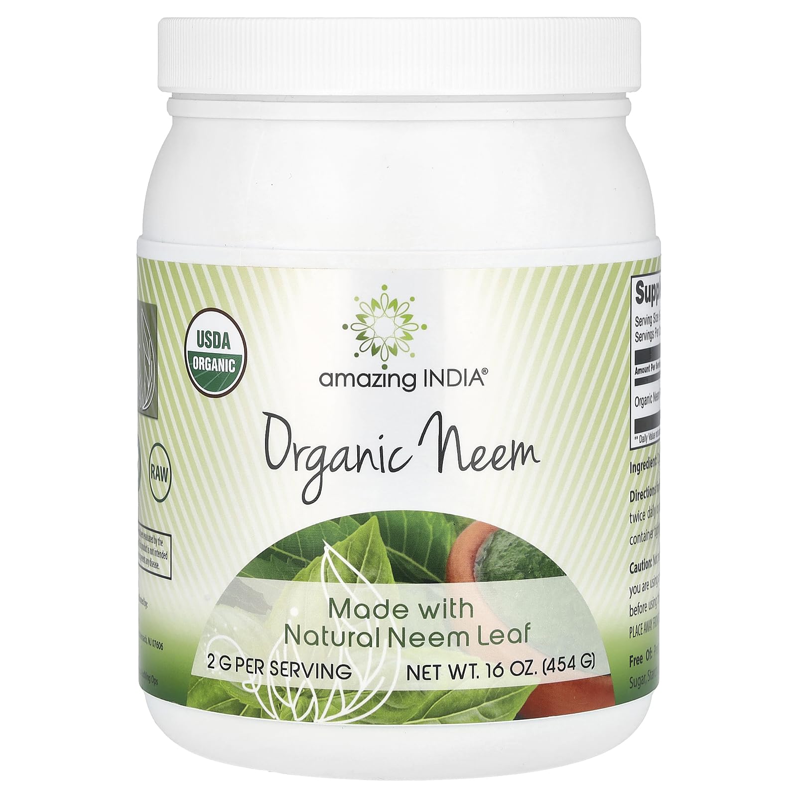 Amazing India Organic Neem Powder 16oz bottle