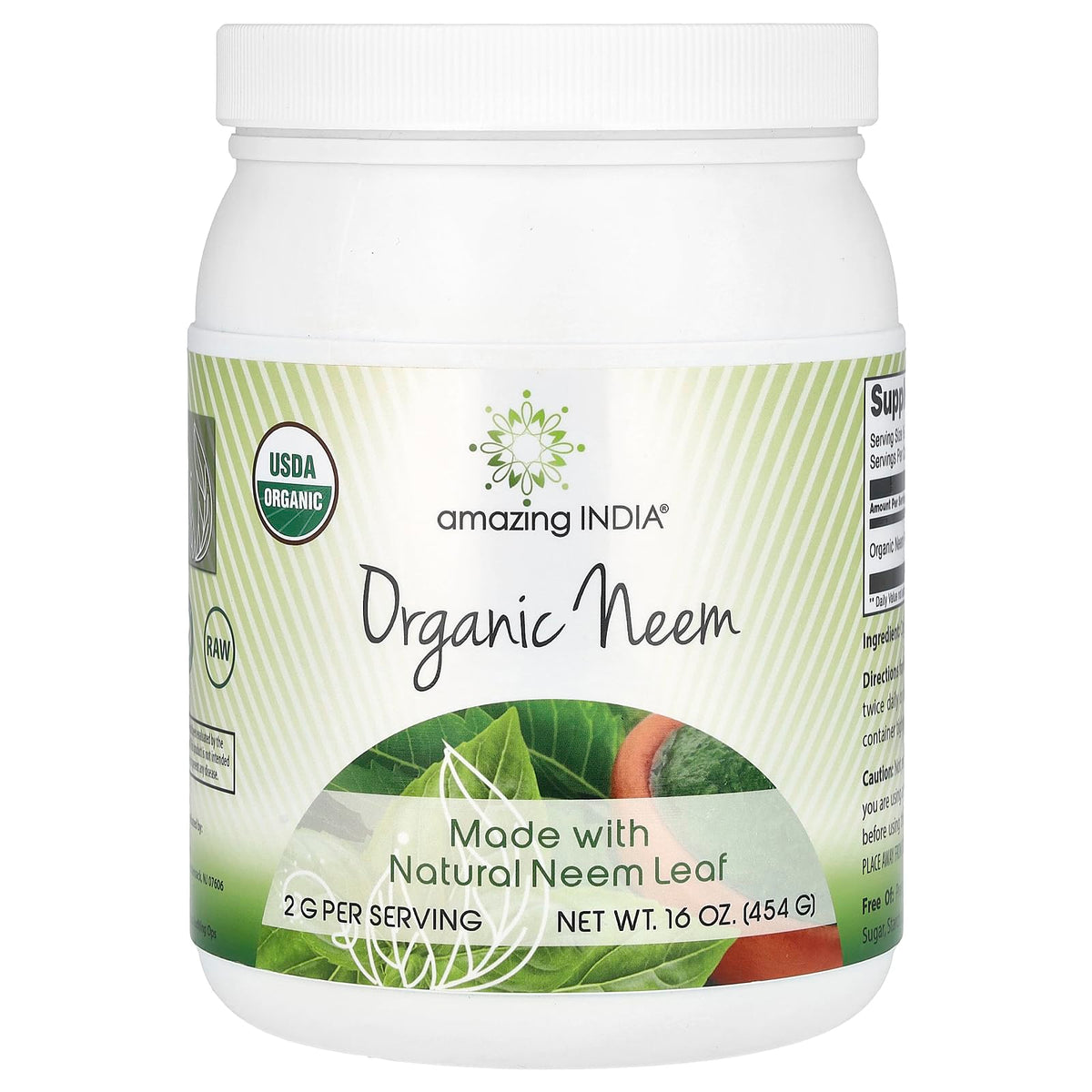 Amazing India Organic Neem Powder 16oz bottle