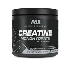 Amazing Muscle Micronized Creatine Monohydrate – 90 Servings, unflavored container