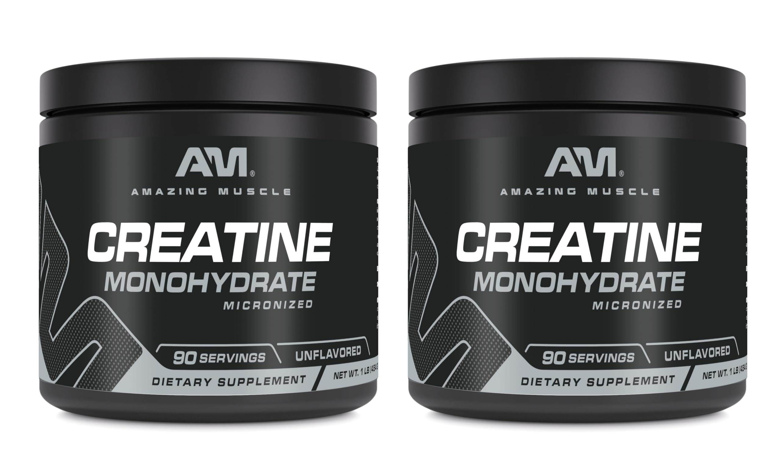 Amazing Muscle Creatine Monohydrate bottle, unflavored, 1 lb, 90 servings