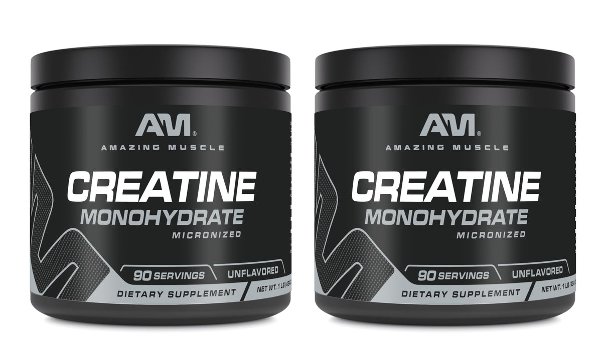 Amazing Muscle Creatine Monohydrate bottle, unflavored, 1 lb, 90 servings