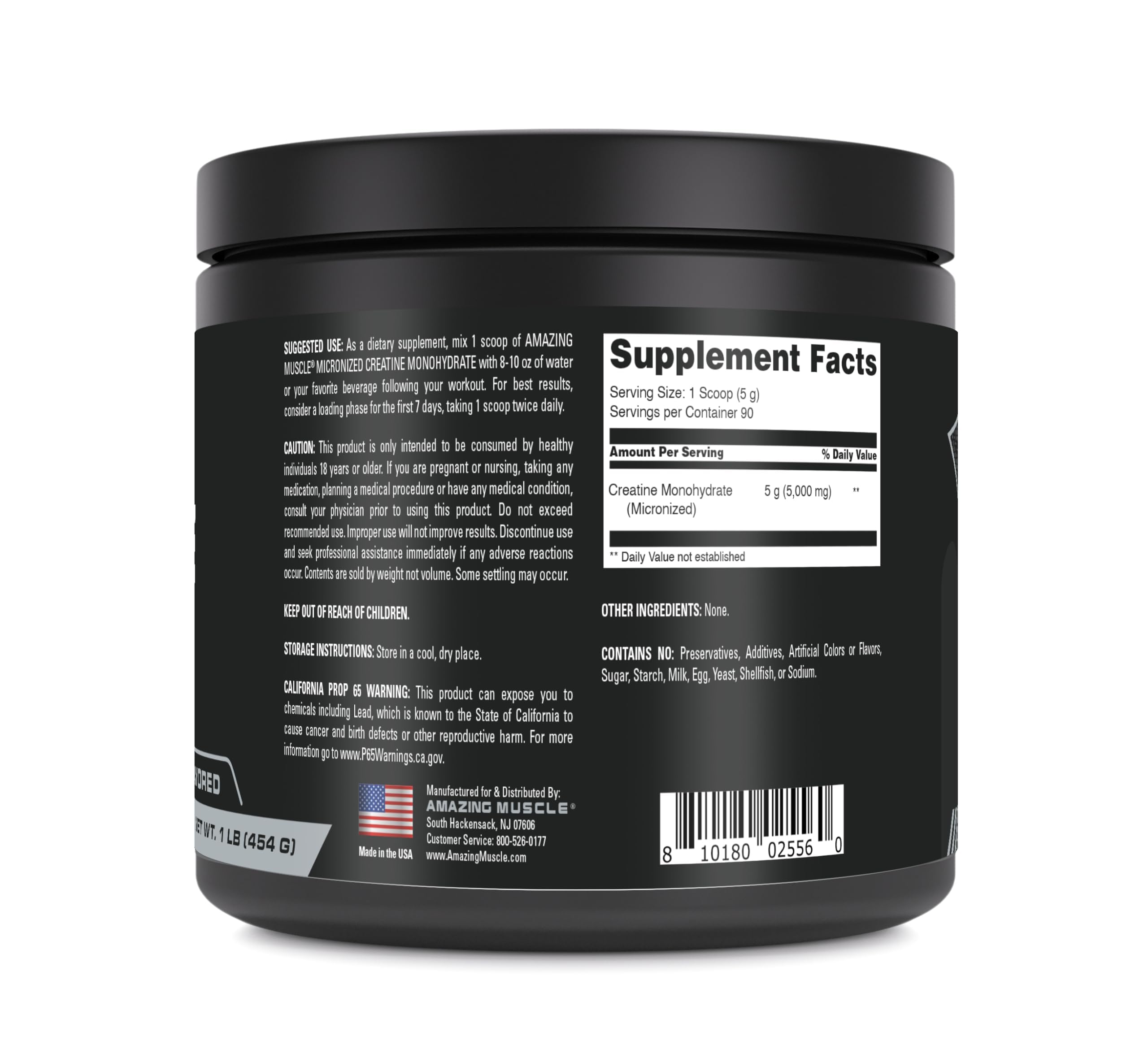 Creatine Monohydrate powder with 5000 mg per serving