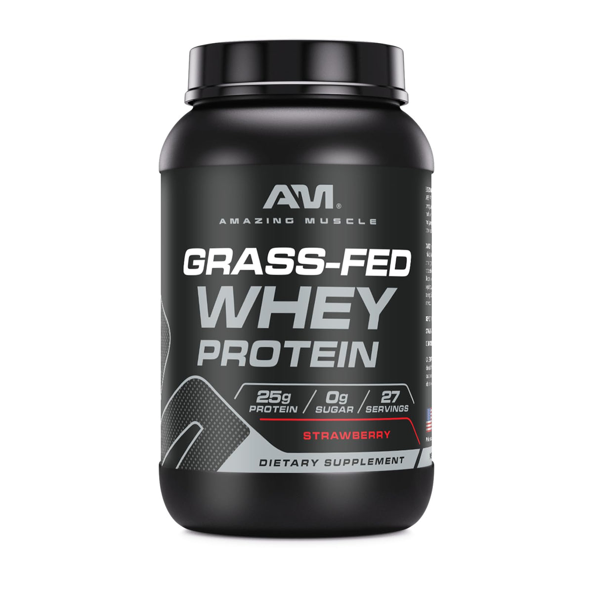 Amazing Muscle Grass-Fed Whey Protein Powder 2lb container