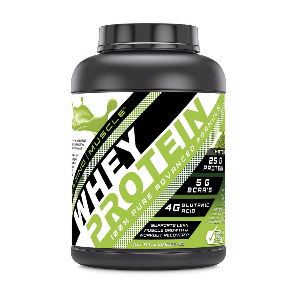 Front view of Amazing Muscle 100% Whey Protein Powder (5 lb)