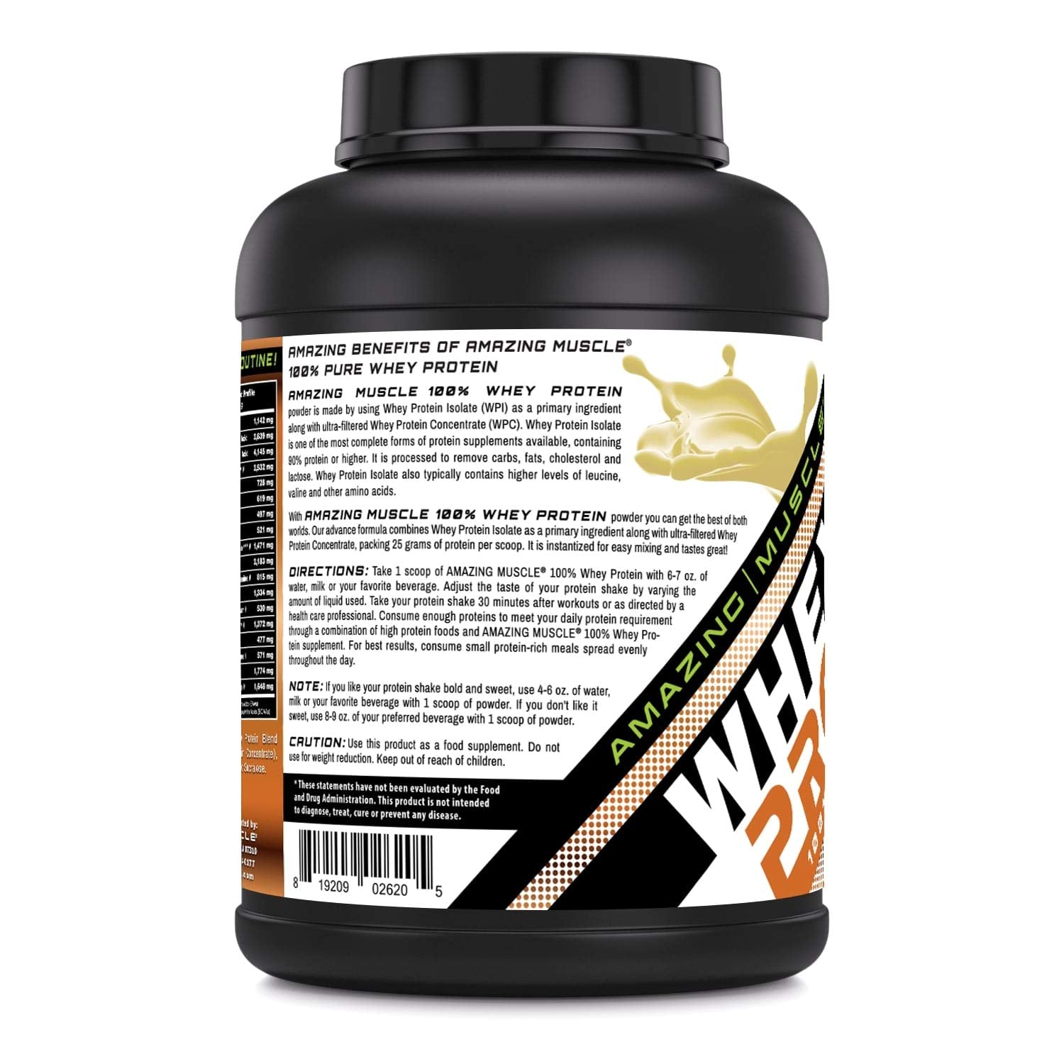 Scooped whey protein powder with Butterscotch flavor – 5 Lb serving size