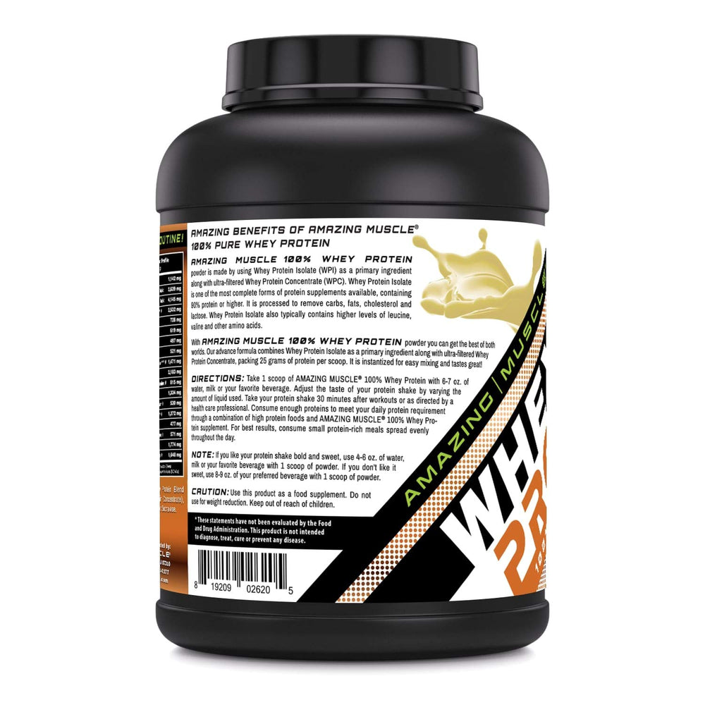 Scooped whey protein powder with Butterscotch flavor – 5 Lb serving size