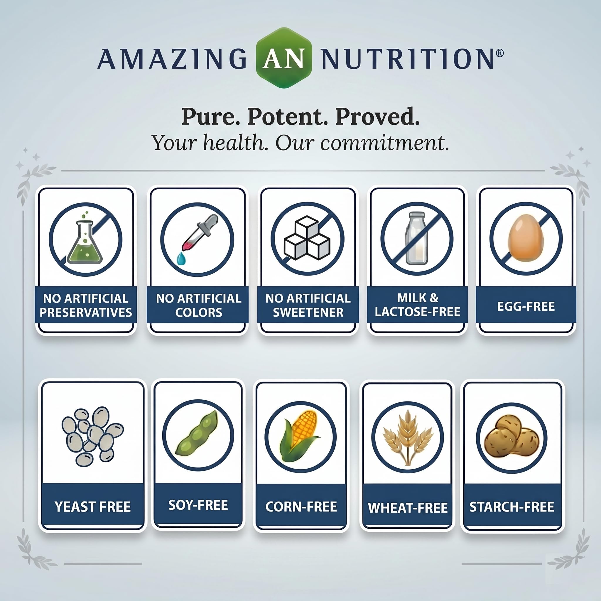 Amazing Nutrition bottle held in hand showing size and servings