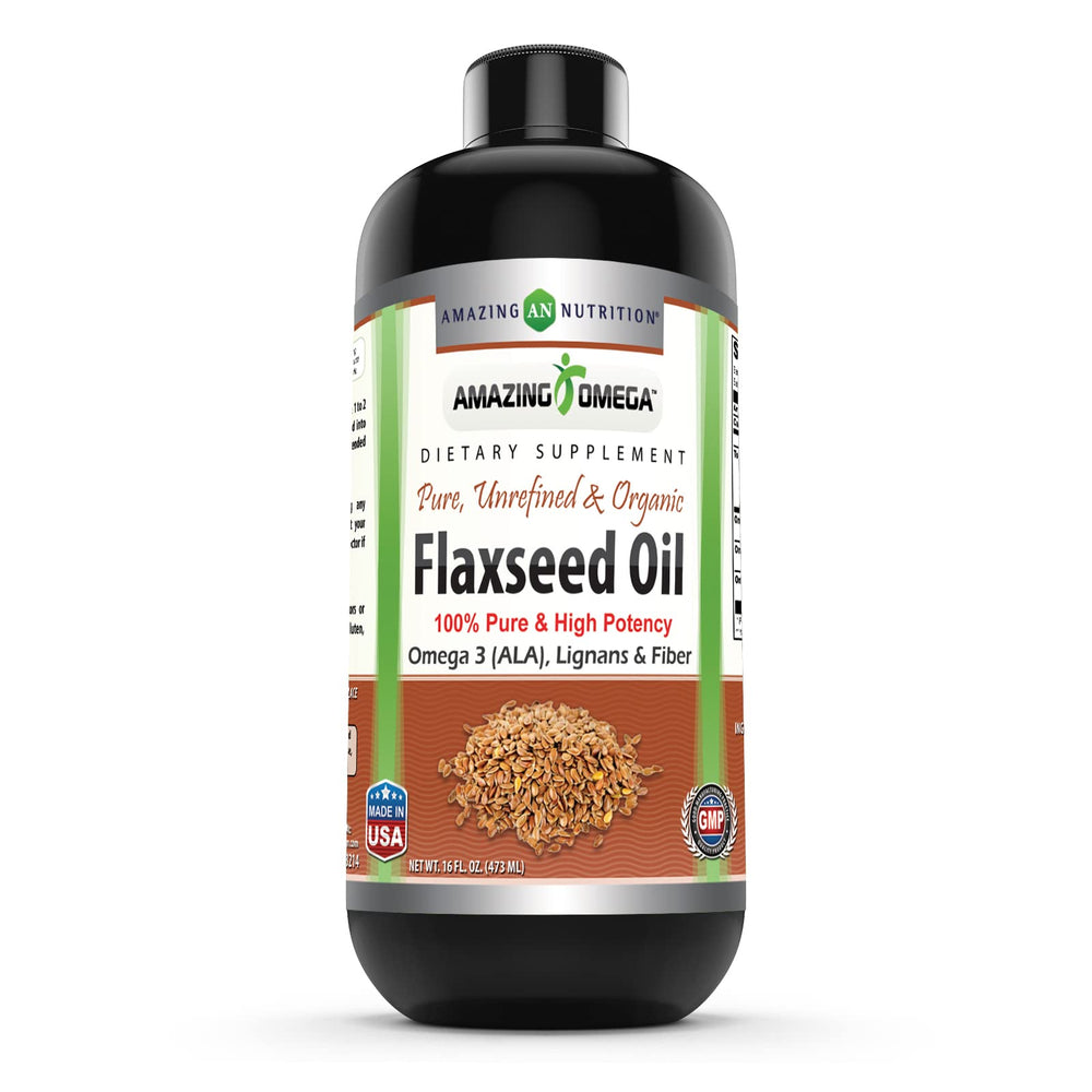 Amazing Omega Flaxseed Oil bottle front