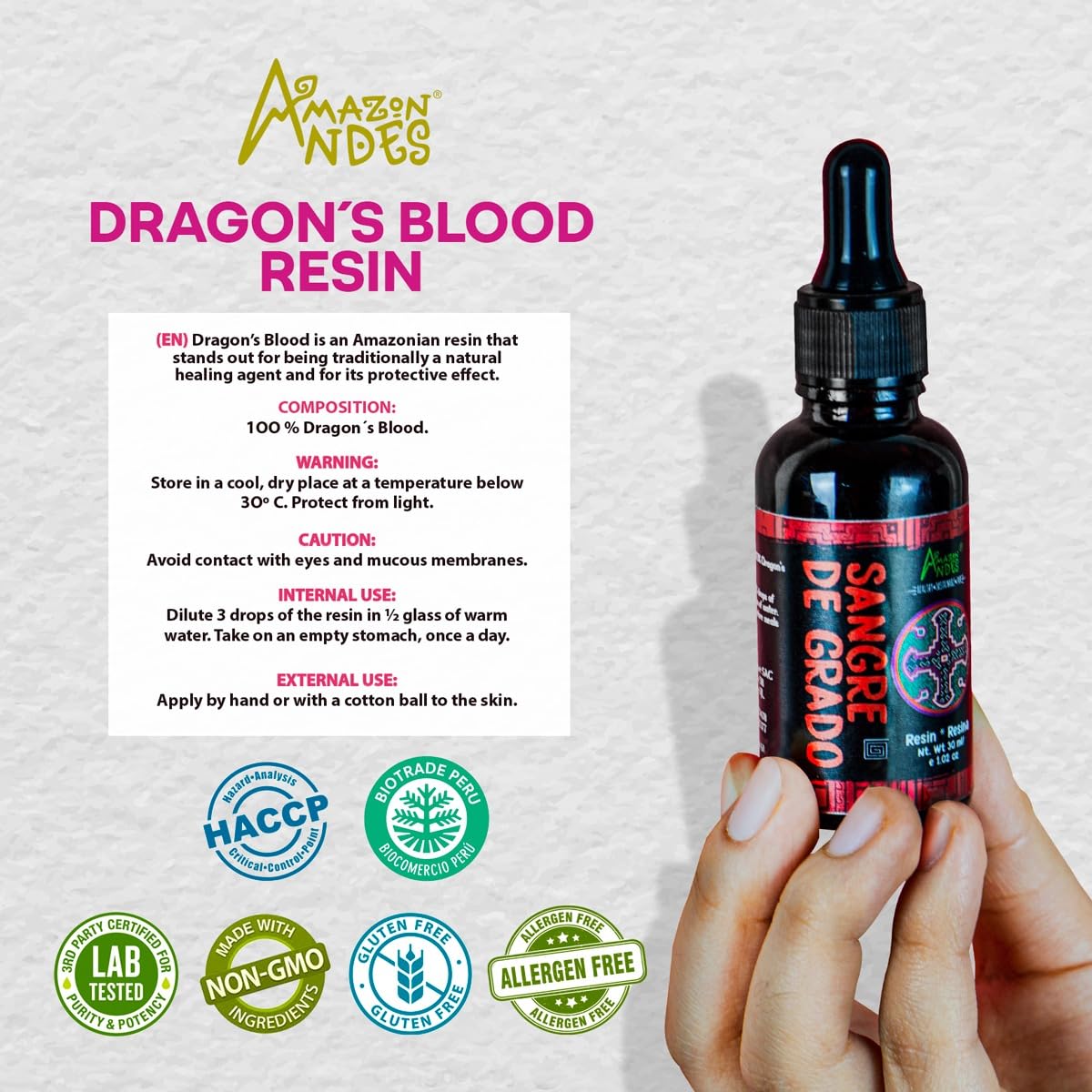 Dragon's Blood resin close-up from Peru