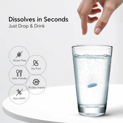 Amber UV-shielded bottle of hydrogen tablets