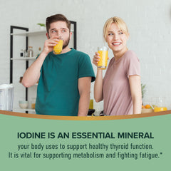 Amber glass bottle containing glycerin-based iodine drops