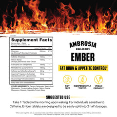 Ambrosia Ember African Mango ingredients panel emphasizing appetite balance support