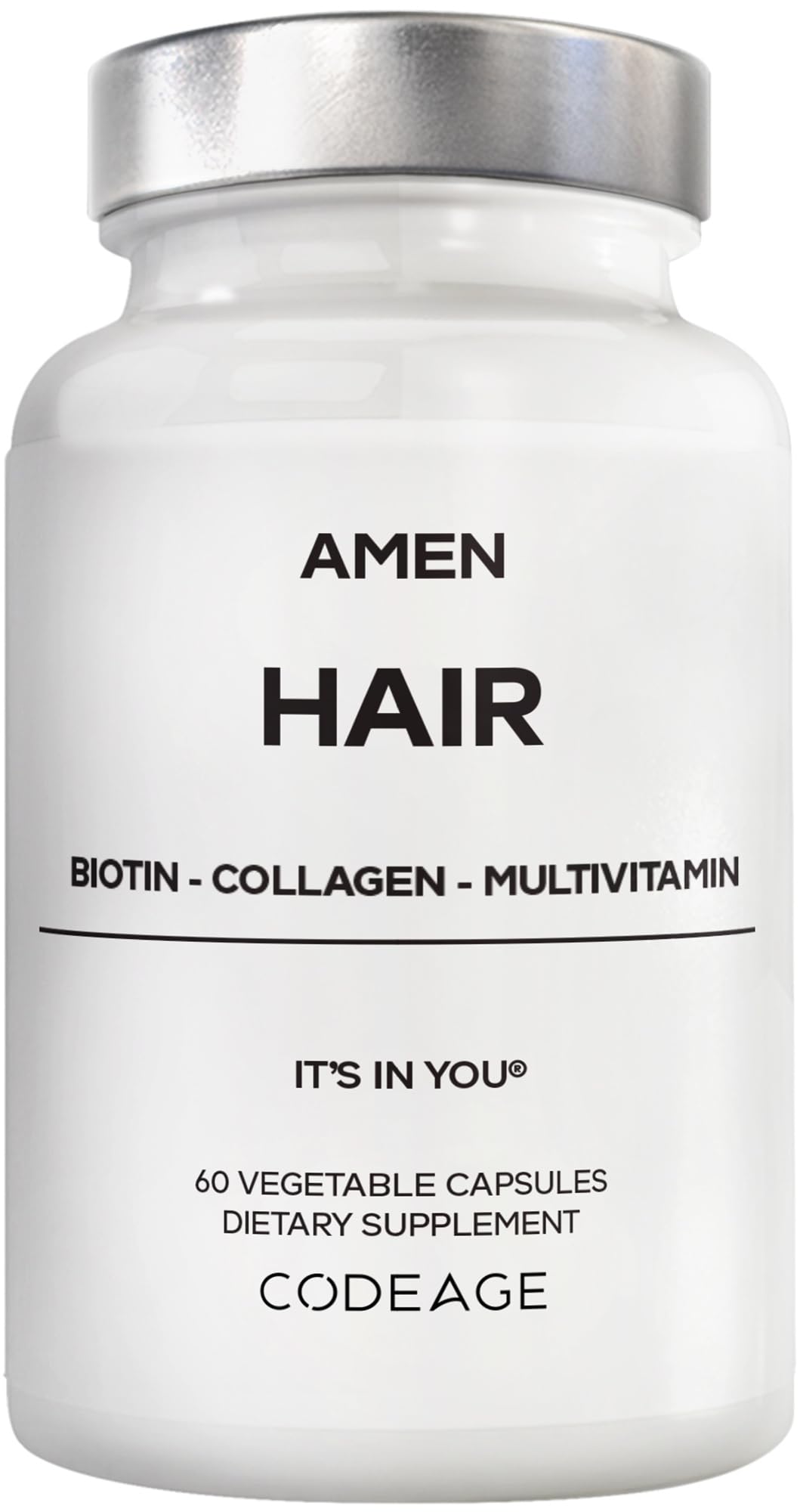 Amen Hair Vitamins bottle label