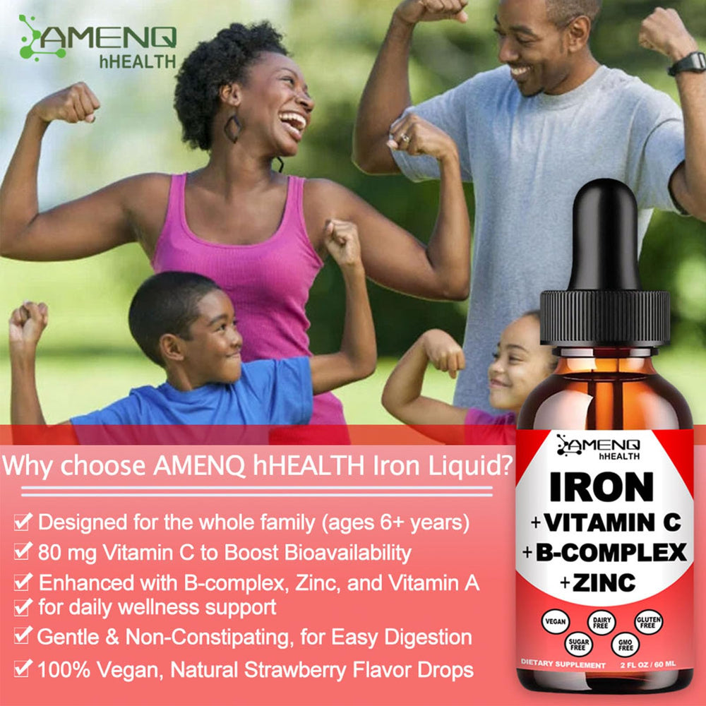 Family-friendly iron drops suitable for women, men, and children 6+