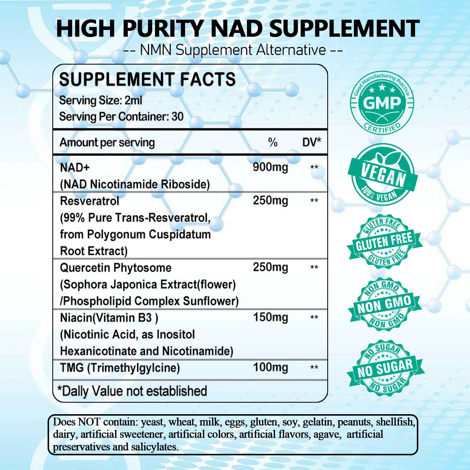 NAD liposomal liquid drops bottle