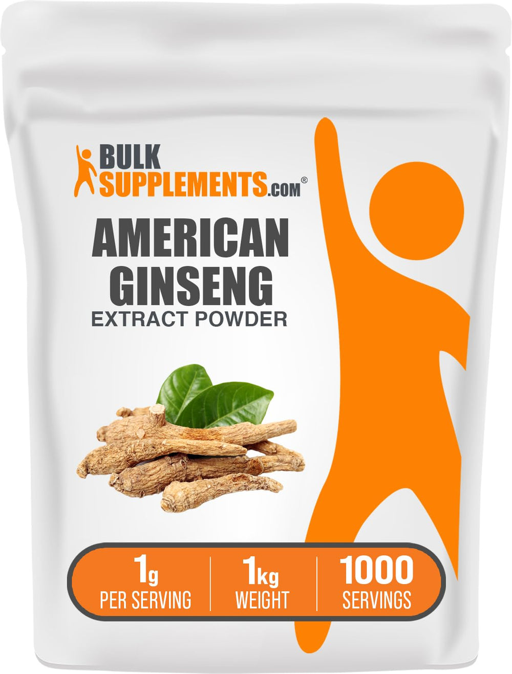 BulkSupplements American Ginseng Extract Powder in 1kg packaging