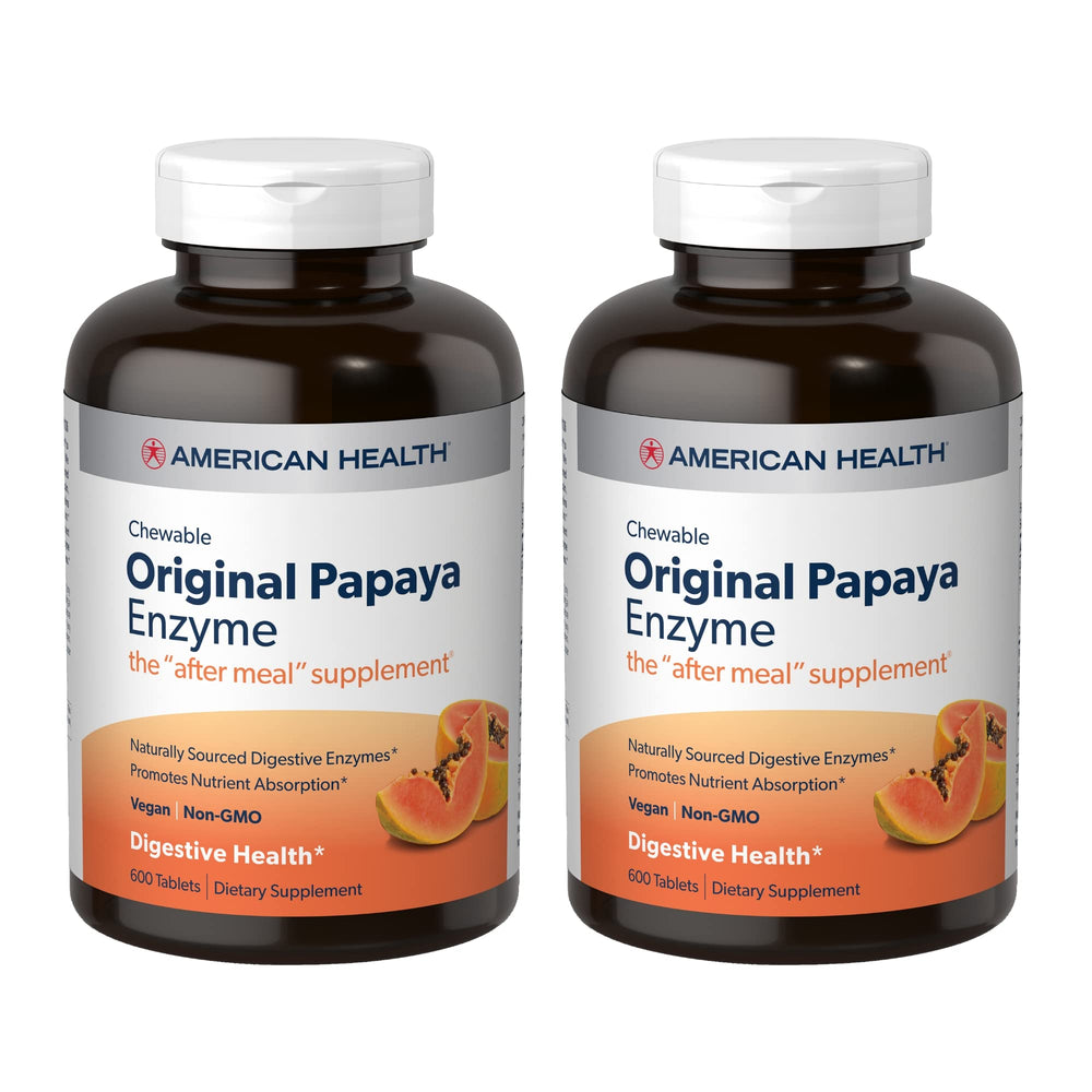 American Health Papaya Enzyme chewables - 600 tablets per bottle, 2-pack