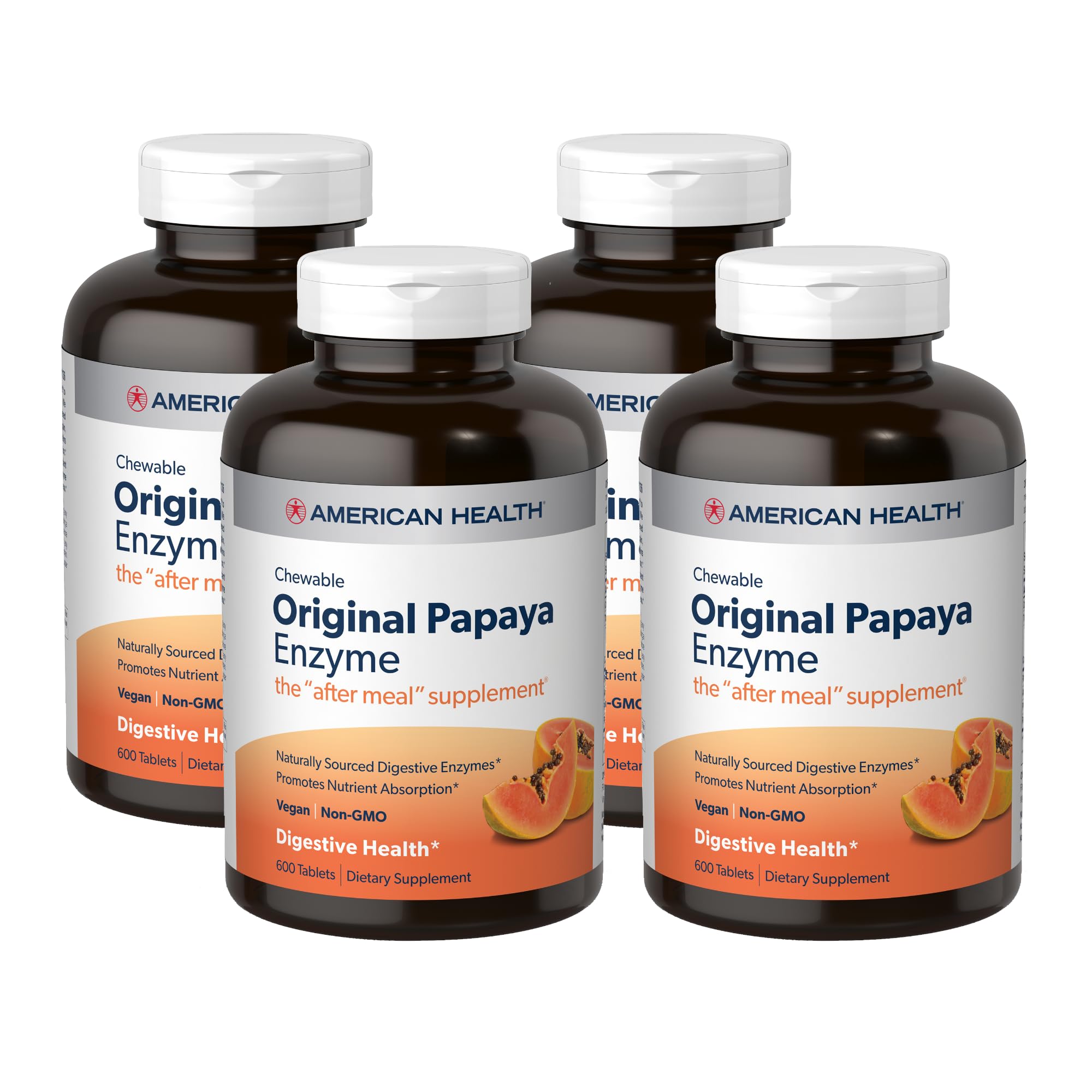 Hero image: American Health Papaya Enzyme 600 chewables per pack, 4-pack