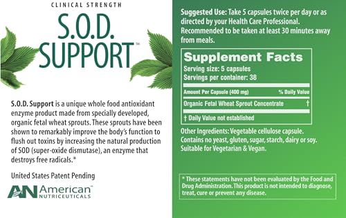 Illustration of antioxidant enzyme S.O.D. from organic fetal wheat sprouts