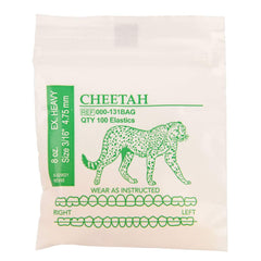 Wildlife cheetah elastics by American Orthodontics, extra heavy, 8 oz, 3/16 inch size