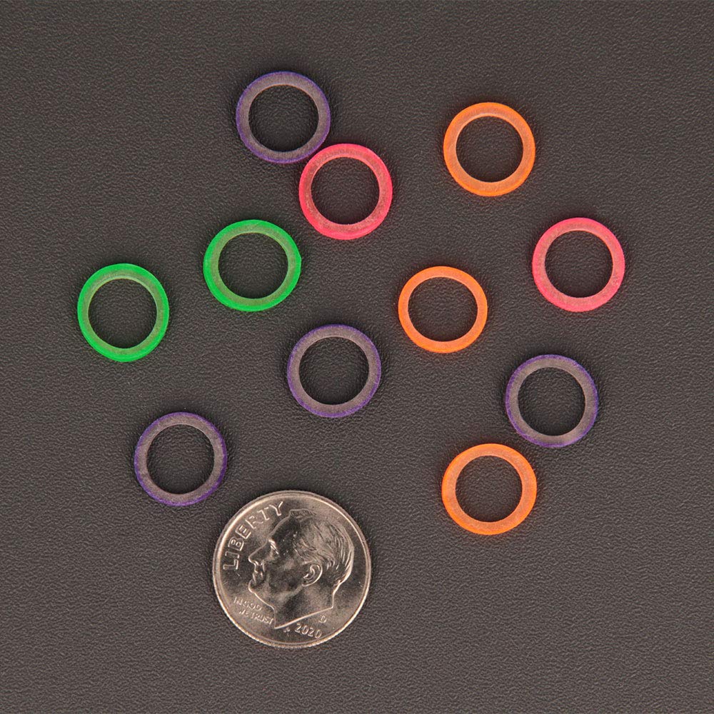 Assorted neon elastics for orthodontics in 5/16 inch size