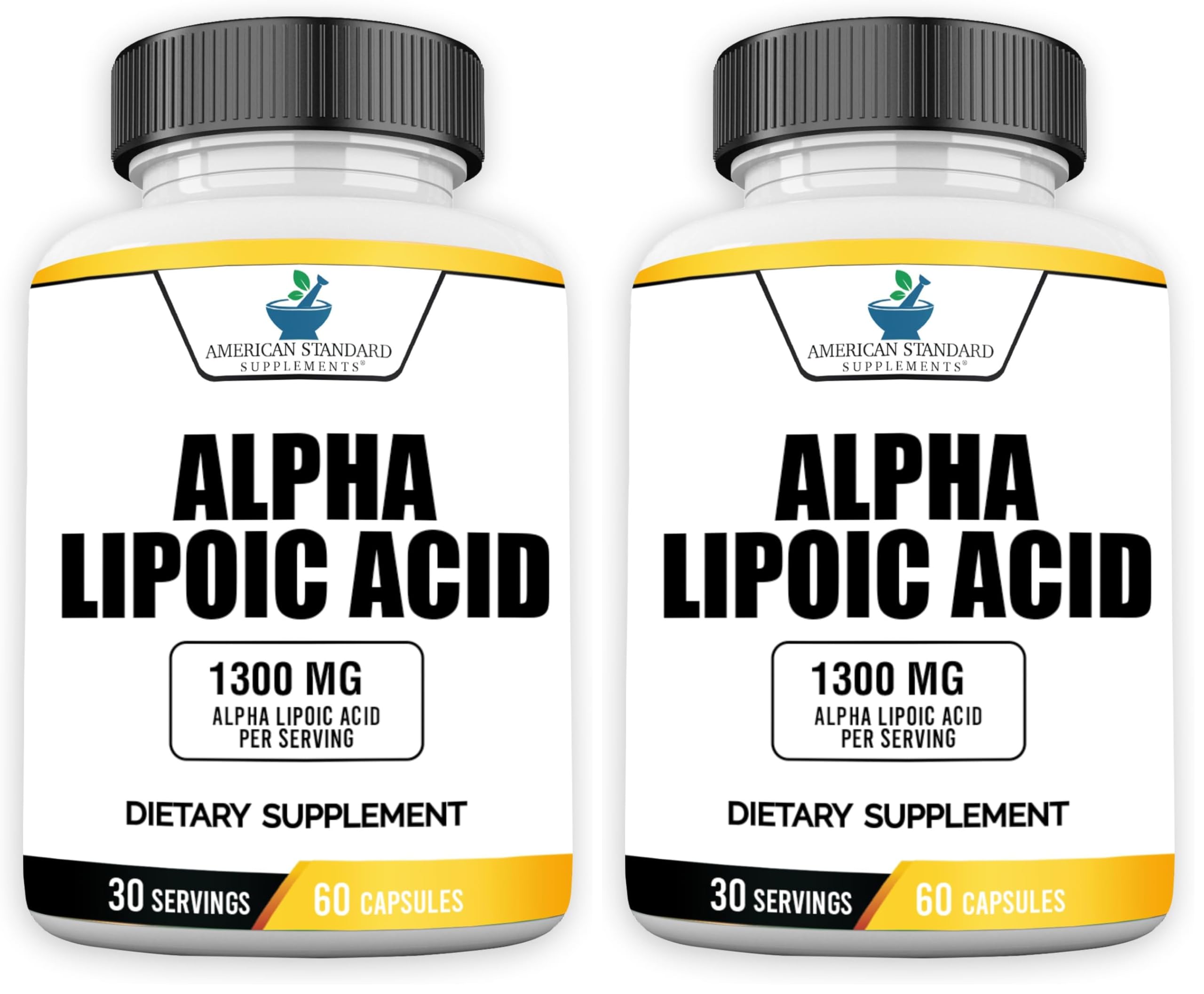 Bottle of American Standard Alpha Lipoic Acid 1300mg per serving
