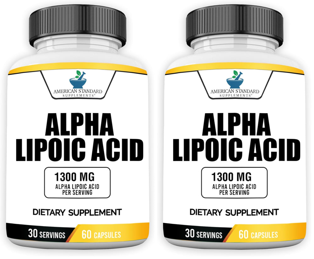 Bottle of American Standard Alpha Lipoic Acid 1300mg per serving