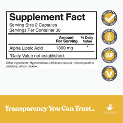 Close-up of 1300mg per serving text on bottle label