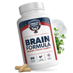 American Vitality Brain Formula bottle with 60 capsules