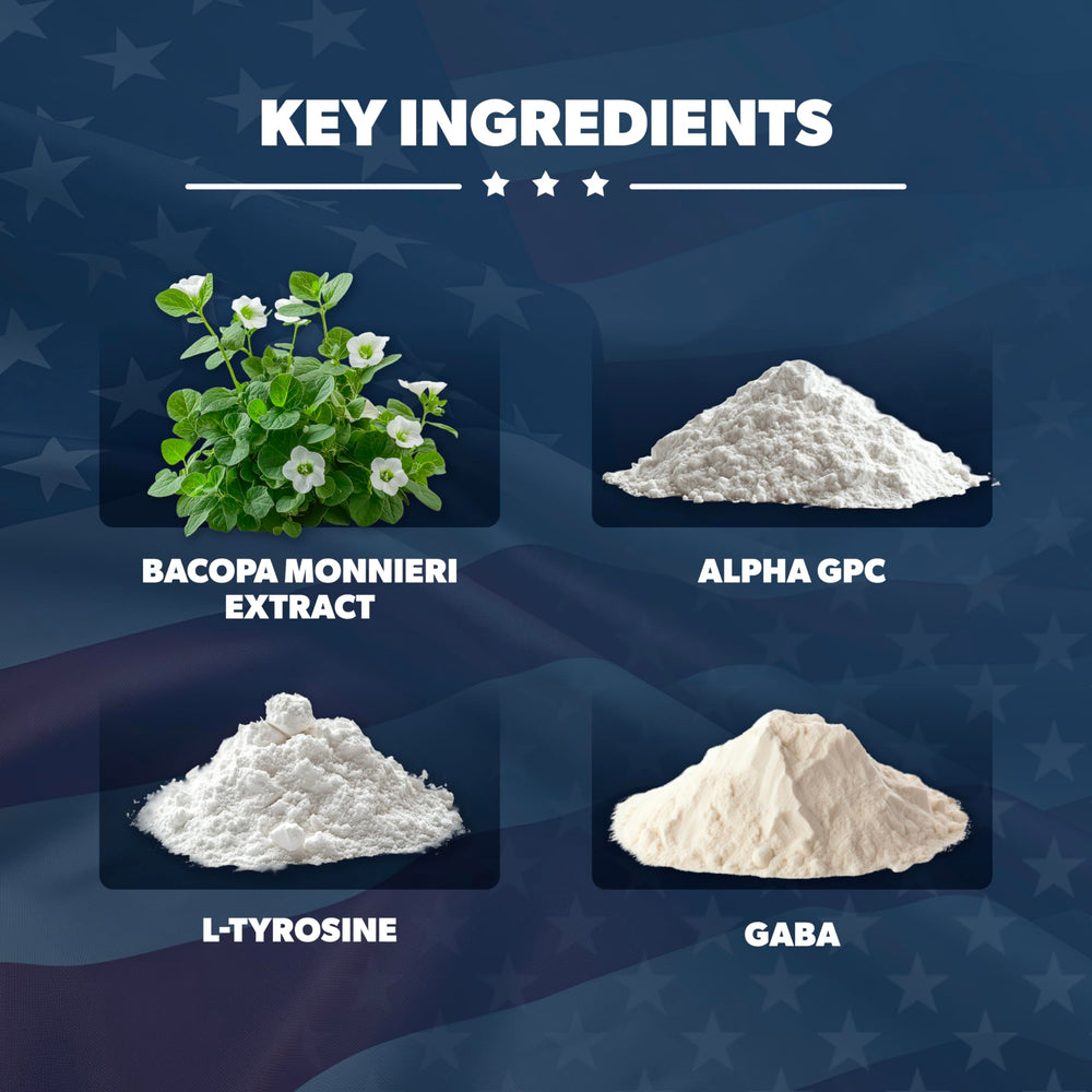 Capsules of American Vitality Brain Formula on a white background
